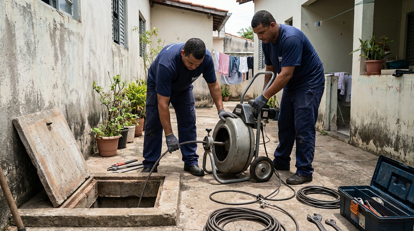 Desentupimento de Coluna Sanitária em Montes Claros‑MG